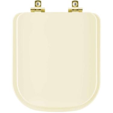 Imagem de Assento Sanitário Soft Close Misti Palha para vaso Icasa com Ferragem Dourada