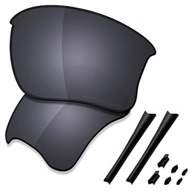 Imagem de SAUCER Lentes de reposição premium e kits de borracha para Oakley Flak Jacket XLJ | Flak Jacket XLJ Low Bridge Fit Óculos de sol de alta defesa - Escudo preto polarizado