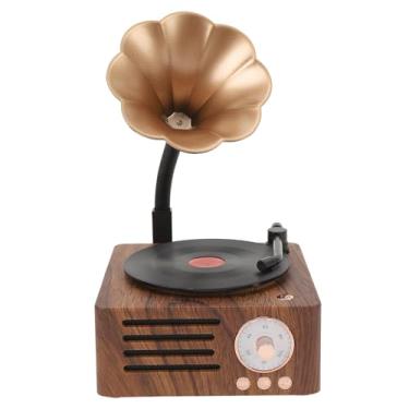Imagem de Alto-falante Bluetooth retrô, 3 Em 1 Aux e Rádio Gramofone Vintage, Fonógrafo, Toca-discos Com Buzina de Cobre, Alto-falantes Estéreo para Decoração de Mesa de Escritório
