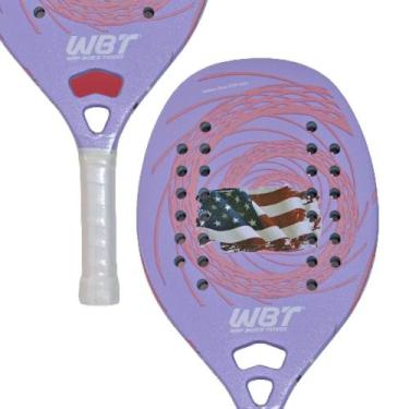 Imagem de Raquete Beach Tennis Carbono 3K Wbt American Com Capa Raqueteira Tenis