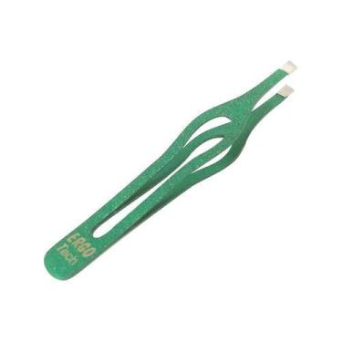 Imagem de Pinça De Sobrancelha Solingem Edel Ergo Tech Obliqua Verde, Obliqua