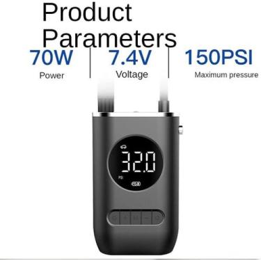 Imagem de Compressor Ar Portátil Inflador Pneu Mini Bateria - Bc Bora Colega Sho