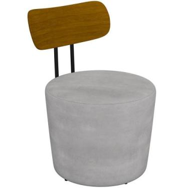 Imagem de Poltrona Para Sala De Estar Decorativa Base Fixa Luara M03 Veludo Cinz