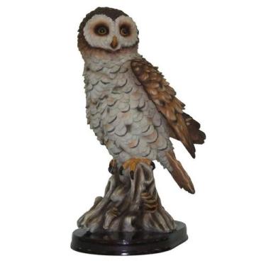 Imagem de Estátua Decorativa Coruja Grande Resina Enfeite p/ Casa 32cm - Zona Li