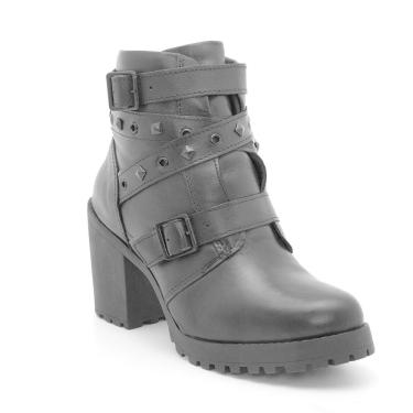 Imagem de Bota Coturno Feminino Couro Fechamento Zíper Tratorada