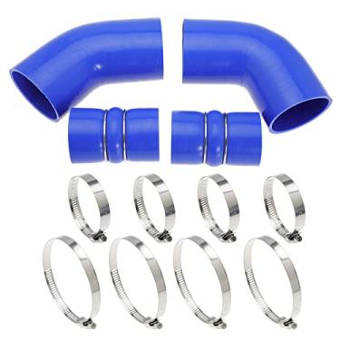 Imagem de Kit de bota de mangueira 6.6 para Chevrolet para Chevy para GMC Sierra 2500 3500 6.6L 32V LLY Duramax 2004.5-2006 Azul com braçadeira de parafuso T