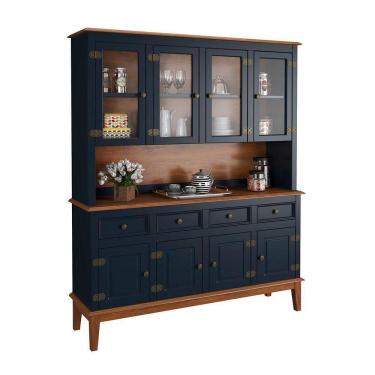 Imagem de Arca E Oratório 8 Portas E 4 Gavetas - Madeira Maciça - Azul Petróleo