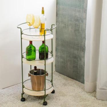 Imagem de Carrinho de Bebidas Decorativo Circular - Metaltru