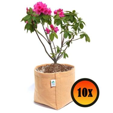Imagem de Kit 10 Vasos Para Plantas De Feltro 7 Litros - King Pot, Caramelo