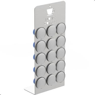 Imagem de Suporte Porta Cápsulas de Café Inox Escovado 15 Cápsulas - SteelDecor