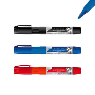 Imagem de Kit 3 Pincel Marcador Quadro Branco Recarregável com Refil FABER-CASTE