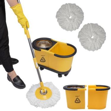 Imagem de Mop Profissional Original Giratório 360 com Separador de Água Limpa/Su