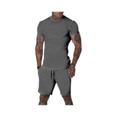 Imagem de Conjunto Esportivo Masculino Verão - Camiseta e Shorts Respiráveis e E