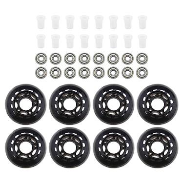 Imagem de eMagTech 8 peças 64 mm 82A rodas de skate em linha com rolamentos ABEC-7 rodas de patinação rodas de bagagem rodas de treinamento para patinação interna e externa