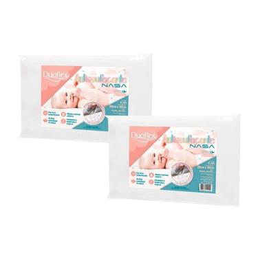 Imagem de Travesseiro Infantil BB3002 Nasa Baby Antissufocante 200 Fios Impermeável Kit c/ 2 Un (30x40x4) - Duoflex