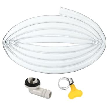 Imagem de PATIKIL Mangueira de drenagem de ar condicionado de 2,5 m, mangueira de drenagem universal AC portátil, à prova de vazamento, kit de drenagem de ar condicionado com conector de mangueira de 0,9 cm e