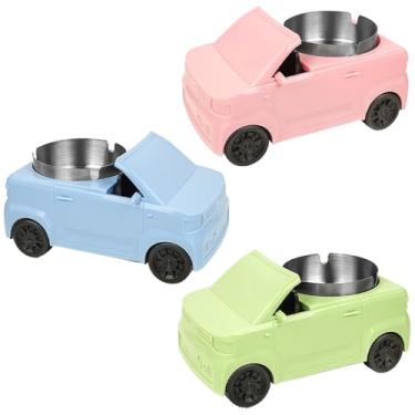 Imagem de JANKOW Pacote com 3 cinzeiros de carro de brinquedo em miniatura, cinzeiro de carro de brinquedo de simulação, cinzeiro decorativo compacto para casa e escritório