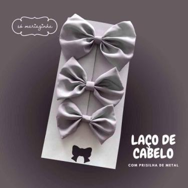 Imagem de Laço Decorativo de Cabelo Com 3 unidades - Só Mariazinha, ÚNICO, Prata