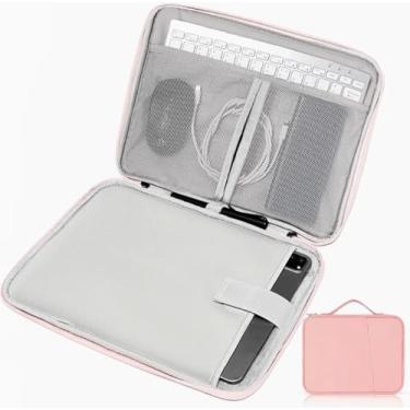 Imagem de Capa para tablet de 9 a 11 polegadas, bolsa feminina para iPad Pro 11 (2022-2018), iPad 10.9 (10ª geração), iPad Air (5/4ª geração), Galaxy Tab A8/A7/S8/S7, bolsa protetora com bolso (rosa)