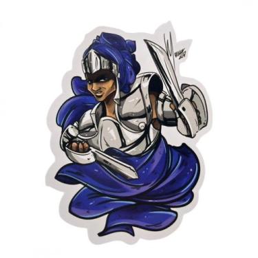 Imagem de Adesivo Vinil Impermeável Ogum Azul 10 x 13 cm - Lua Mística - 100% Or