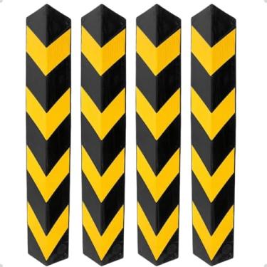 Imagem de Kit 4 Protetor de Coluna Cantoneira Borracha Garagem Estacionamento Fábrica Proteção