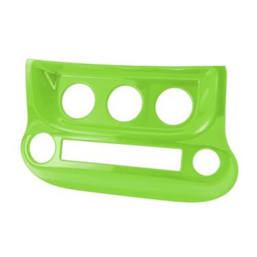 Imagem de REPAIROCK 1 peça de controle de botão de controle de interruptor CA para Jeep Wrangler JK JKU 2011-2017 A/C painel de ar condicionado acabamento ABS verde claro