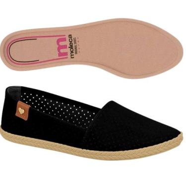 Imagem de Sapatilha Alpargata Feminina Microfuros  Moleca 5287.210.10159, Preto,