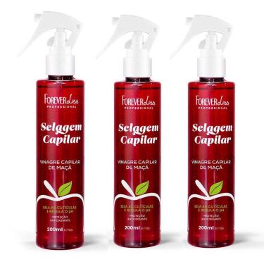 Imagem de Kit 03 Vinagre Capilar de Maçã Forever Liss 200ml