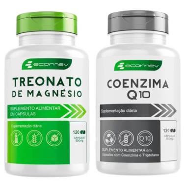 Imagem de Kit Coenzima Q10 Ubiquinol + Magnesio Treonato Puro 500mg 240 Cáp Puro Ecomev