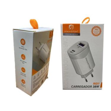 Imagem de Fonte Carregador Turbo 38W GaN  1 USB 3.0 + 1 USB-C - CAR137 - GOLD/H'