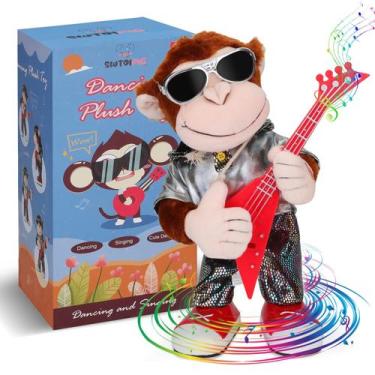 Imagem de Brinquedo de pelúcia SWTOIPIG Dancing Monkey com canto e vibração de g