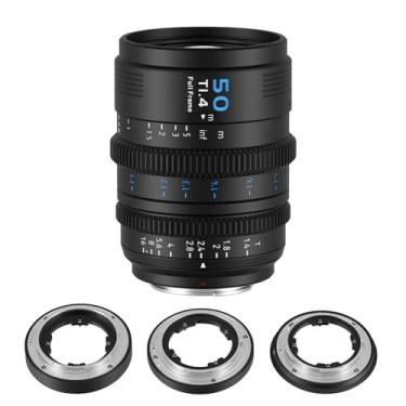 Imagem de SIRUI Lente Cine VP-1 Vision Prime 1 T1.4 de armação completa, lente de cinema de foco manual de 50 mm com suporte E pré-instalado, suportes intercambiáveis RF/Z/L (preto)
