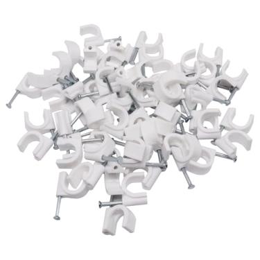 Imagem de GDFYMI Braçadeiras Pex com clipes de pregos para Pex, cobre, tubo Cpvc, kit de irrigação por gotejamento, conector 100 peças (branco, 16 mm)