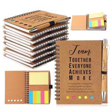 Imagem de Jetec Cadernos inspiradores em espiral a granel com bloco de notas pegajoso, canetas motivacionais de bambu, presentes de dia dos namorados, para colega de trabalho, enfermeira, professor, enfermeira