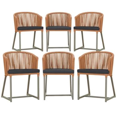 Imagem de 6 Cadeiras de Jantar Área Noronha em Alumínio