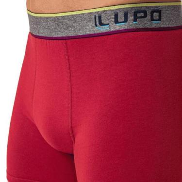 Imagem de Cueca Lupo Boxer Algodão com Elastano 784-061, Vermelho queimado, M