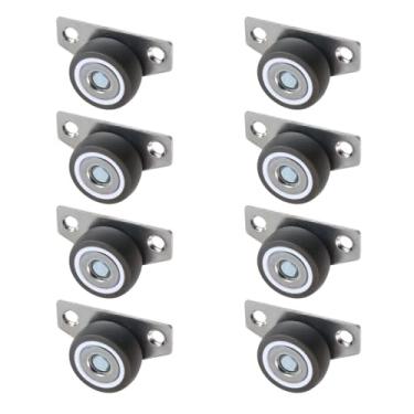 Imagem de Crapyt 8 peças de rodízios fixos de perfil baixo para montagem lateral pequena de 3,25 polegadas, pequenos rolos de gaveta, rodas rígidas para móveis de madeira, gavetas embaixo da cama (3,2 cm