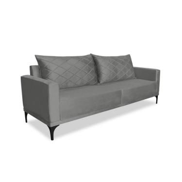 Imagem de Sofá 3 Lugares Eros Veludo Cinza Chumbo 180 cm