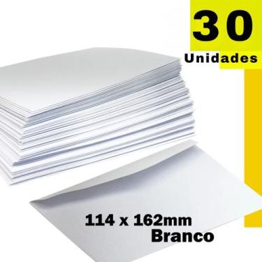 Imagem de Envelope comercial branco com 30 unidades, lisa, cartas, tradicional, 