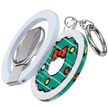 Imagem de PZOZ Anel magnético para iPhone, suporte para estação de armazenamento para MagSafe, porta-chaves para mochila, bolsa escolar, acessório, gancho, pingente fofo (grinalda)