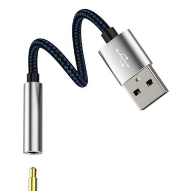 Imagem de Adaptador USB macho para conector de áudio fêmea de 3,5 mm para fone de ouvido, microfone, cabo AUX, PC, conversor externo para Apple para iPhone, laptop, desktop, som, fone de ouvido, conector DAC