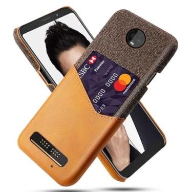 Imagem de Capa para MOTO Z3 Play,Tela e tampa de couro PU,Antideslizante,360°cobertura completa à prova de choque com 1 slot de cartão atrás,Prevenção de queda-Brown