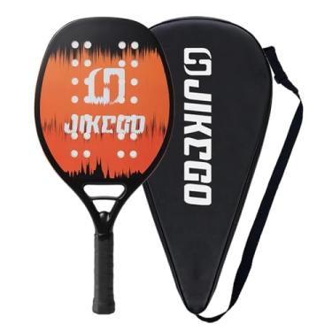 Imagem de Raquete De Tênis De Praia De Fibra De Carbono, Pá De Superfície Matte/Lustrosa, Raquete Profissional Original, 19mm De Espessura (JKB001-cor Laranja)