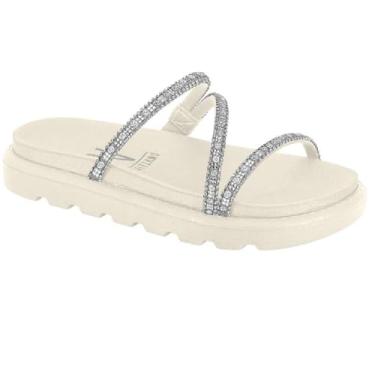 Imagem de Papete Vizzano Ref 6459.118.29043 Branco Off/cristal/cristal 037