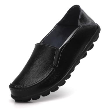 Imagem de ANYUETE Mocassins Femininos Confortáveis Para Caminhada, Trabalho, Calçados Casuais Dirigir, Sair À Noite, Escritório, Compras, Em Pé, Liquidação, Preto, Tamanho 10