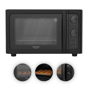 Imagem de Forno Elétrico Dako Supreme 44L Preto Bancada Com Grill Dourador Timer 1500W

