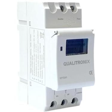Imagem de Temporizador Digital Qualitronix Bivolt Programável 50/60Hz – Timer de Tomada para Automação e Economia de Energia