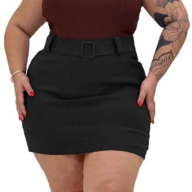 Imagem de Shorts Saia Bengaline Elastano Alta Feminino Plus Size - J&G Estilo e 