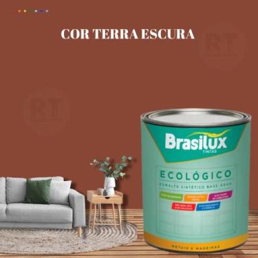 Imagem de Esmalte Sintético Brasilux Base Água Ecologico Cor Laranja 800ML Brilh