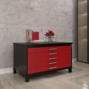 Imagem de Mapoteca Mont 5 Gavetas 71,3cm X 120,4cm Aço - Pandin Móveis